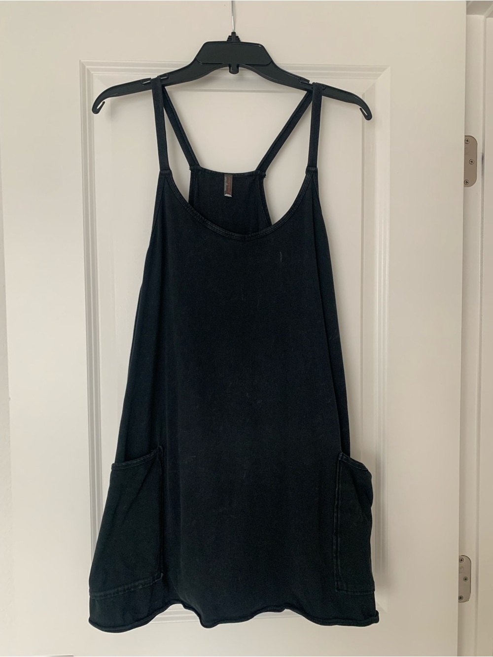 FP Movement by Free People Black Mini Tank Dress with Pockets
